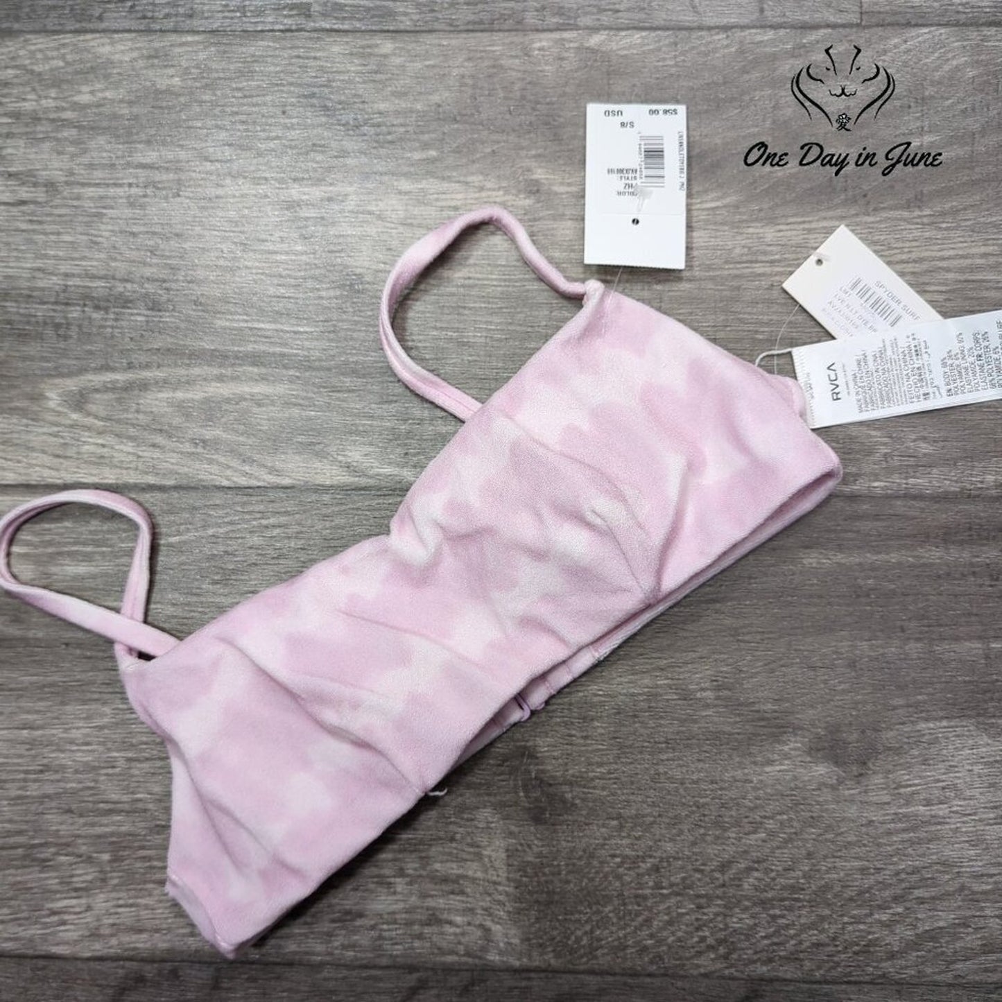 RVCA Live and Let Dye Bralette Bikini Top Purple Haze NWT $58 Size S