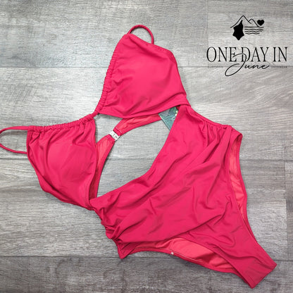 Blooming Jelly Cut Out One Piece Swimsuit Size M