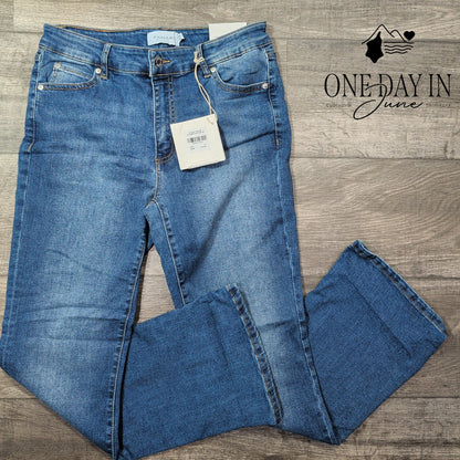 Tahari Belleville Mid Rise Bootcut Jeans Canyon Blue NWT Size 10