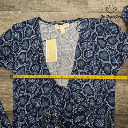 Michael Kors Long Sleeve Snake Print Top Size M