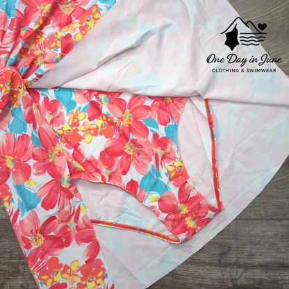 Grace Karin Floral One Piece Swimdress Swimsuit Size L