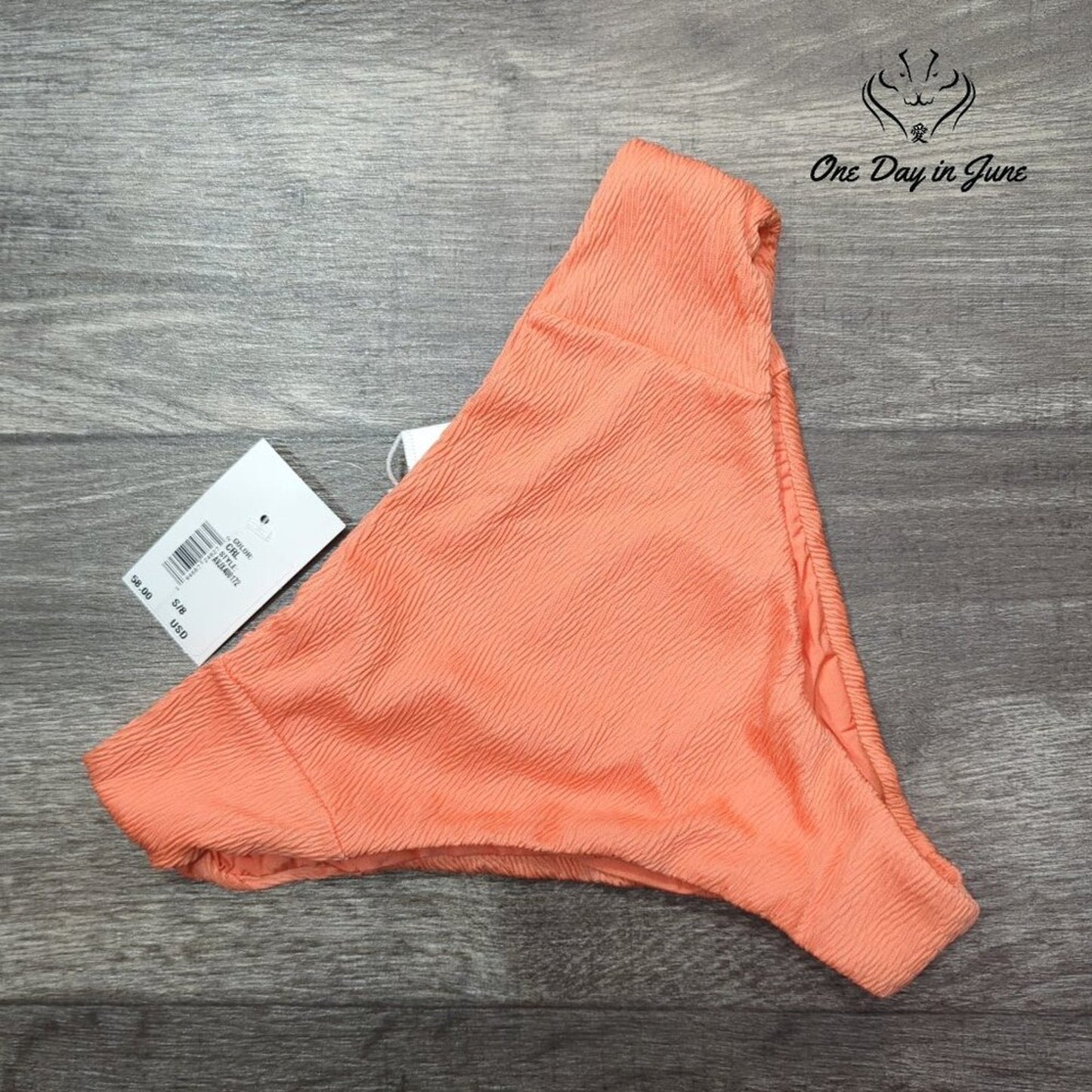 RVCA Textured Cheeky Bikini Bottom Size S