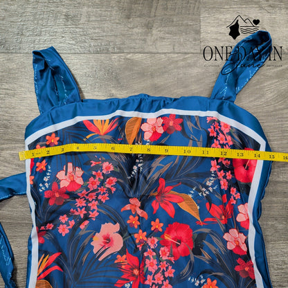 Aleumdr Reversible Tie Shoulder One Piece Swimsuit Size L
