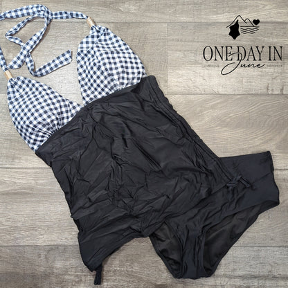 CharmLeaks Halter Drawstring Tankini Swimsuit Size XXL