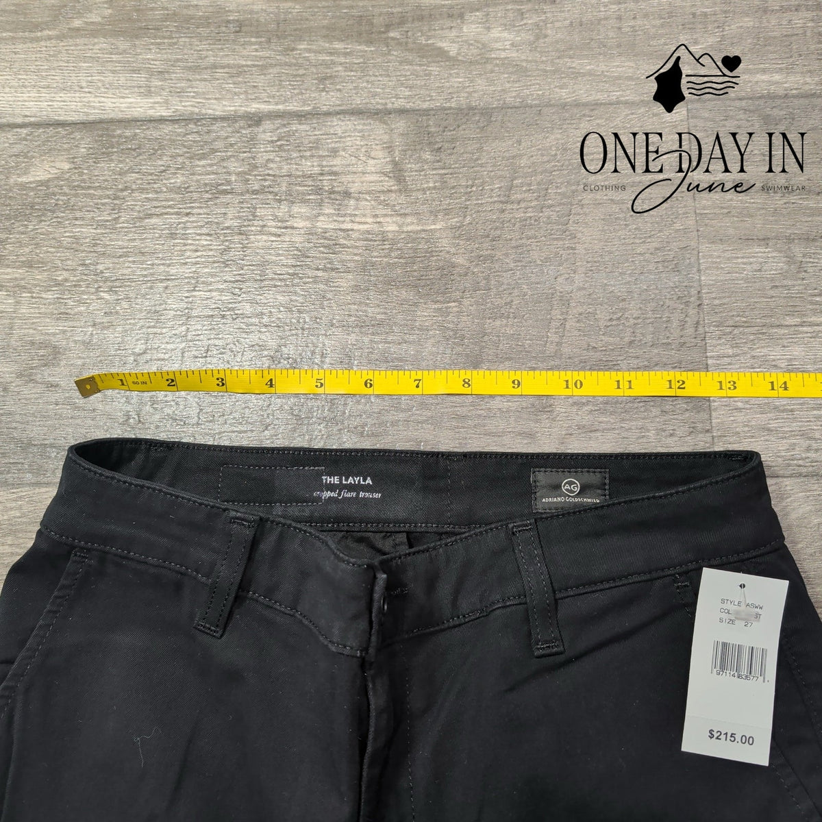 AG Adriano Goldschmied The Layla Cropped Flare Trouser Black NWT Size 4 (27)