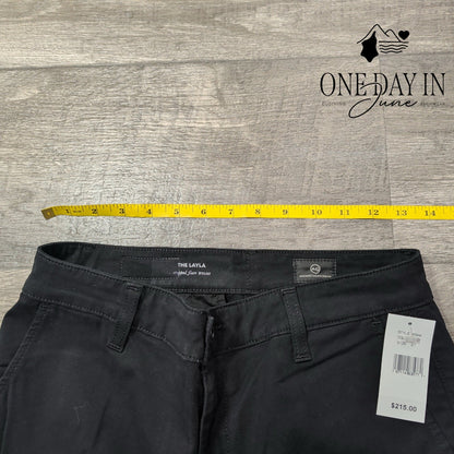 AG Adriano Goldschmied The Layla Cropped Flare Trouser Black NWT Size 4 (27)