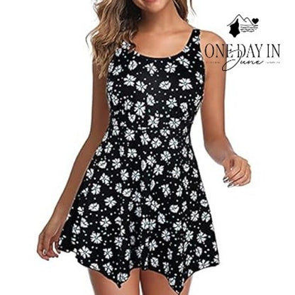 Septangle Floral Swimdress One Piece Swimsuit Size 12