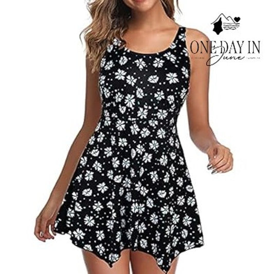 Septangle Floral Swimdress One Piece Swimsuit Size 12