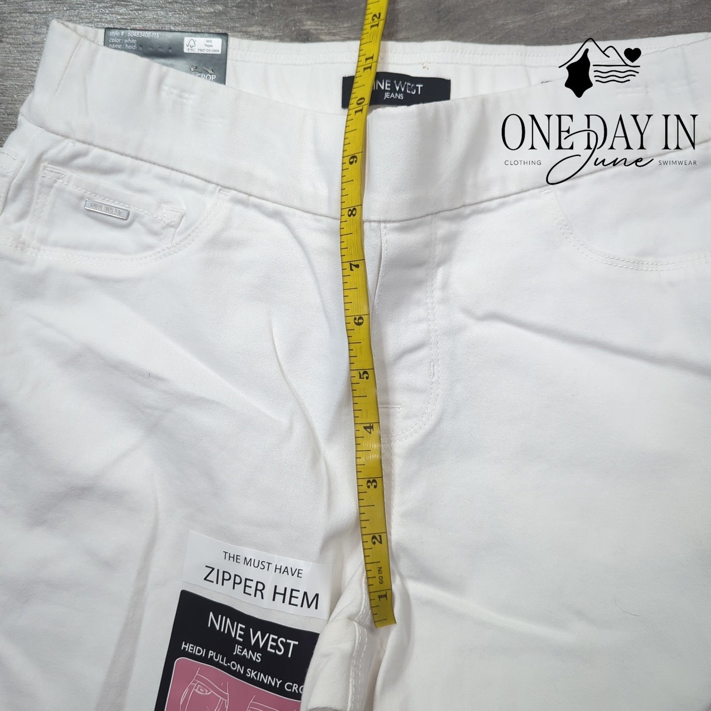 Nine West Heidi Pull On Zipper Hem Skinny Crop Jeans Size 6