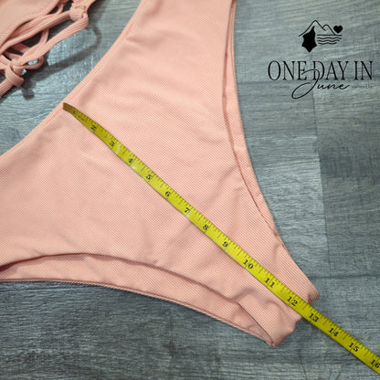 Zaful Ribbed High Waist Bikini Swimsuit Size XL