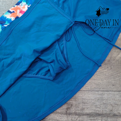 Yonique Skirted Tankini Swimsuit Size L