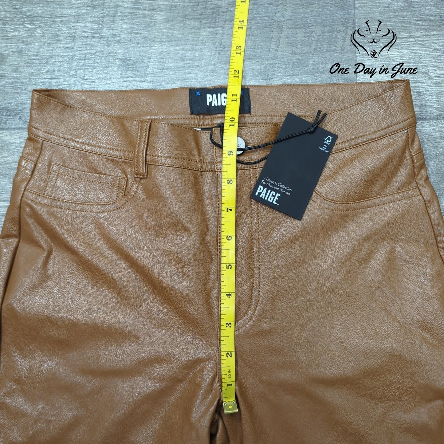 Paige Claudine Ankle Flare Faux Leather Pants Size 27 (4)