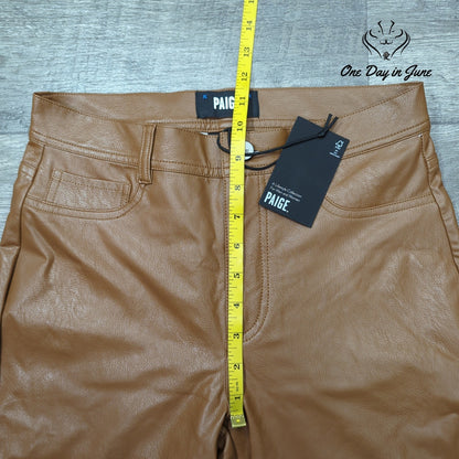 Paige Claudine Ankle Flare Faux Leather Pants Size 27 (4)