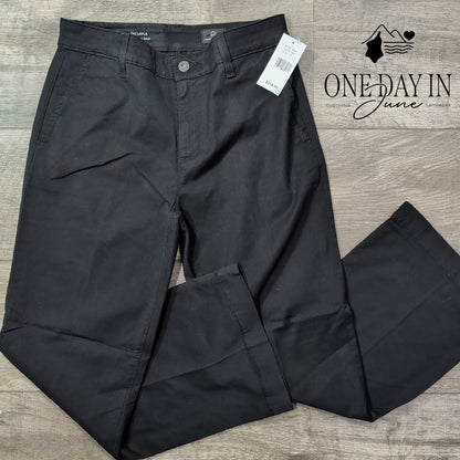 AG Adriano Goldschmied The Layla Cropped Flare Trouser Pants Black NWT 27 Size 4