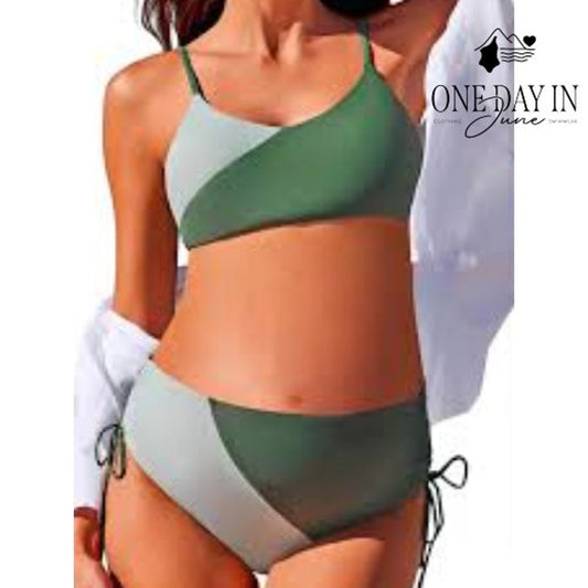 Summer Mae Maternity Colorblock Bikini Swimsuit Size M