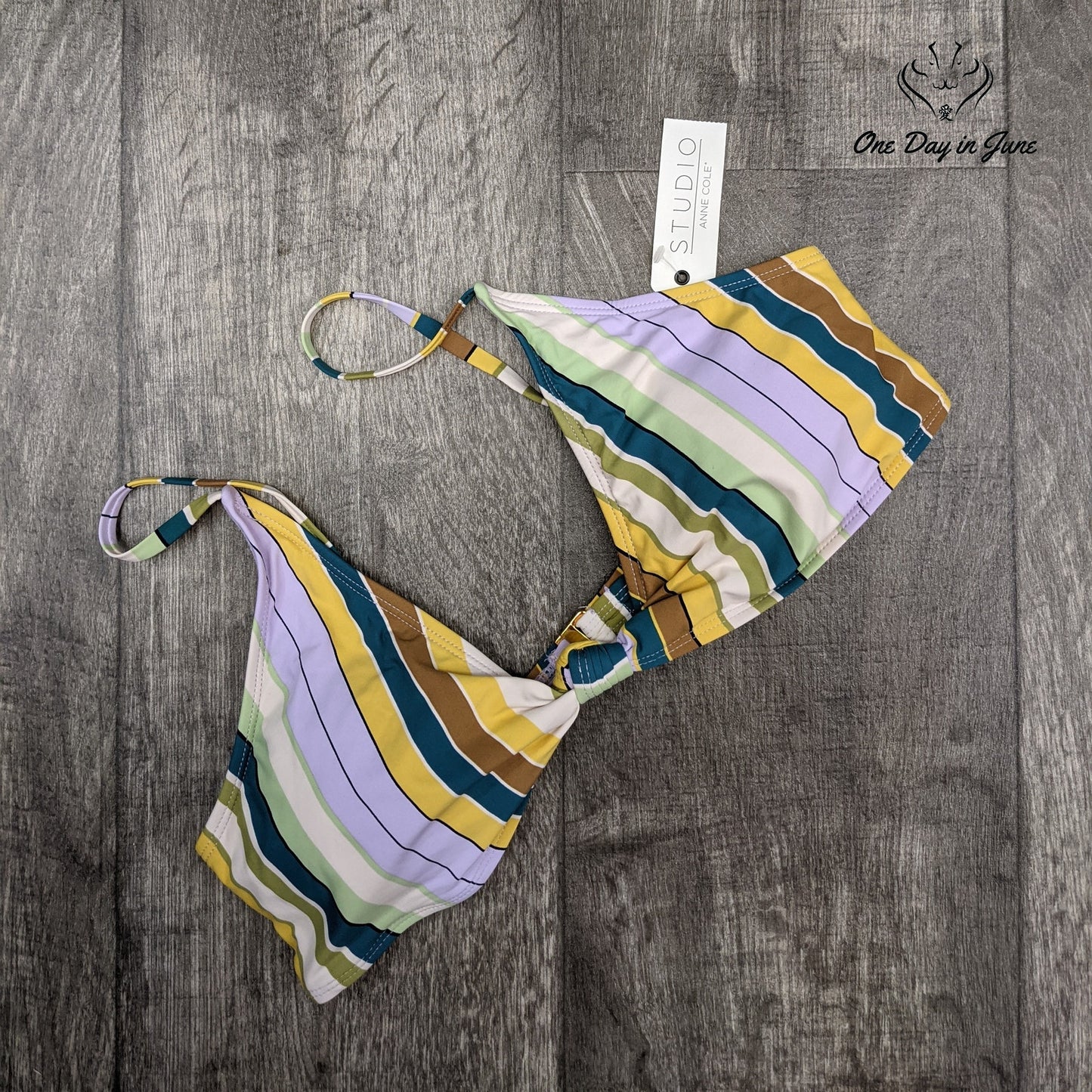Anne Cole Knotted Triangle Bikini Top Swimwear Size S