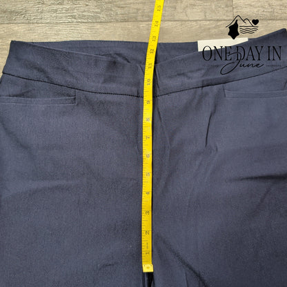 Chico's So Slimming Brigitte Slim Leg Crop Pants Classic Navy NWT Size 10