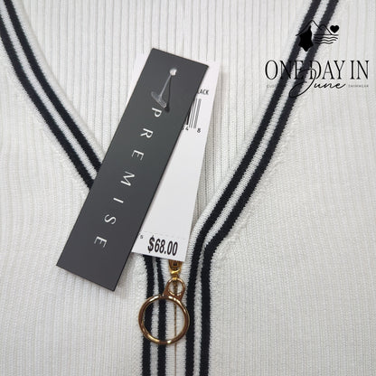 Premise Ribbed Long Sleeve Quarter Zip Sweater Size S