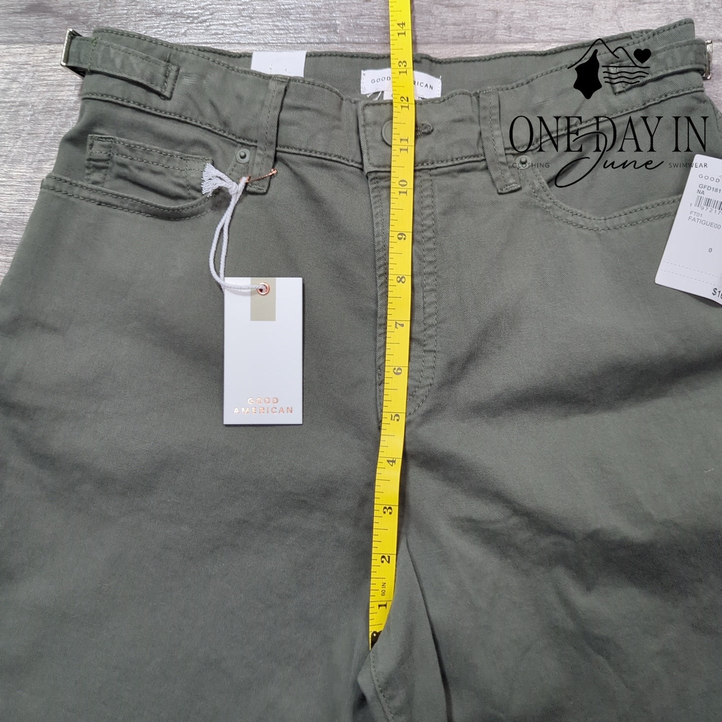 Good American Good Ease Relaxed Mid Rise Wide Leg Jeans Size 0 (25)