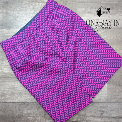 Banana Republic Petite Pencil Skirt Pink Navy Geometric Print Size 8P