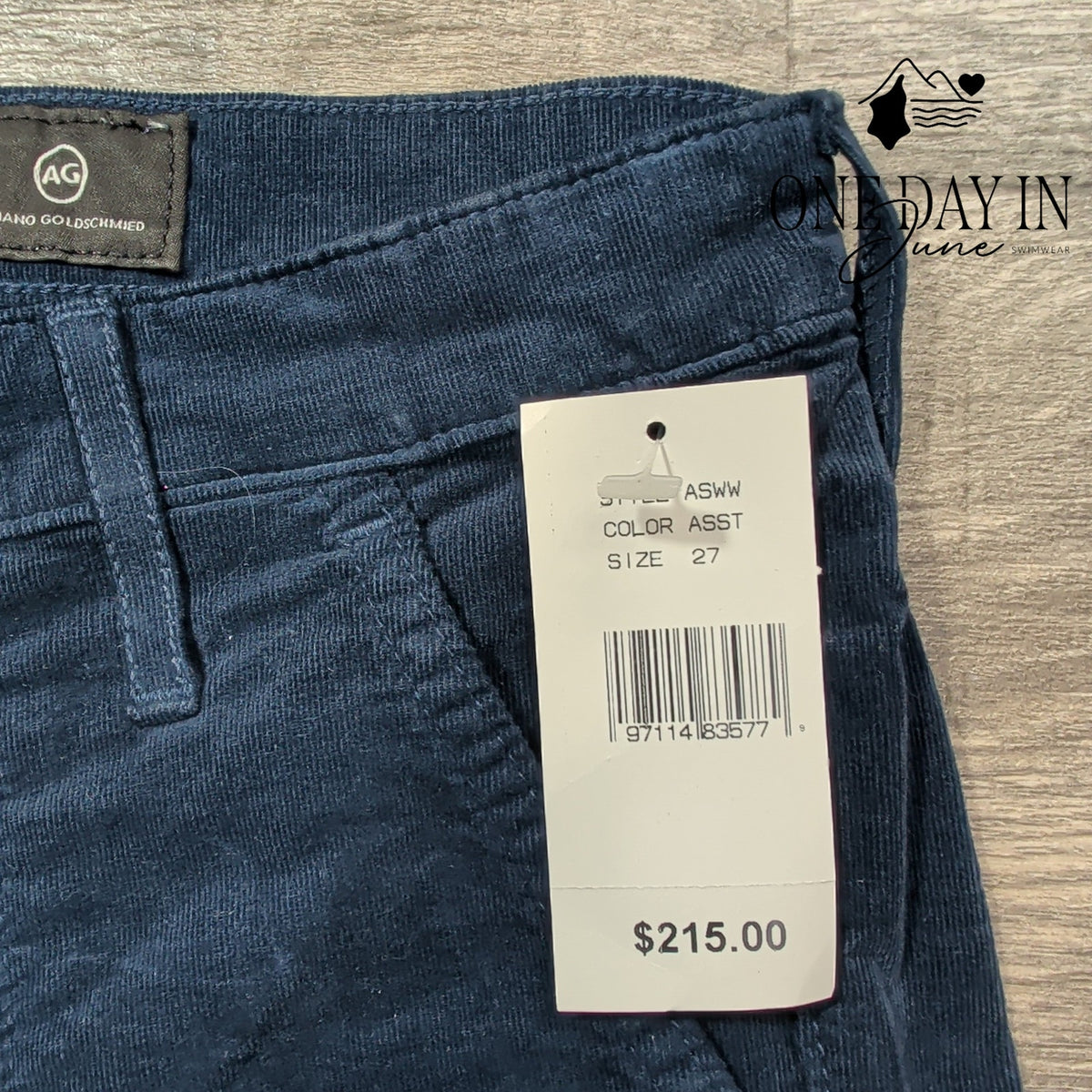AG Adriano Goldschmied Angel Fatigue Bootcut Corduroy Pants Navy NWT $215 Size 4