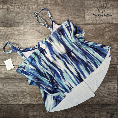 24th & Ocean Tiered Tankini Top Size S