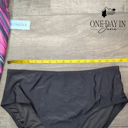 Yonique Cross Front Tankini Swimsuit Size XXL