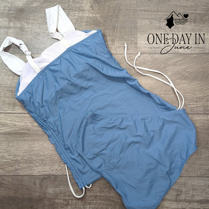 CharmLeaks Drawstring Tankini Swimsuit Size M