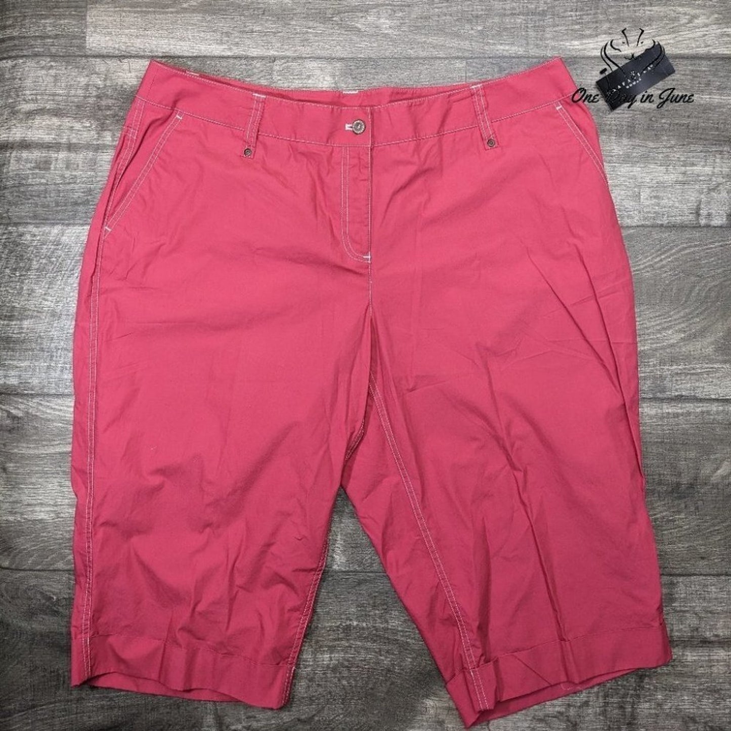 Rafaella Light Weight Poplin Capri Pants Size 18W