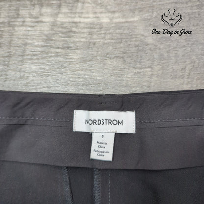 Nordstrom Straight Leg Dress Pants Black Flat Front Career NWT Size 4