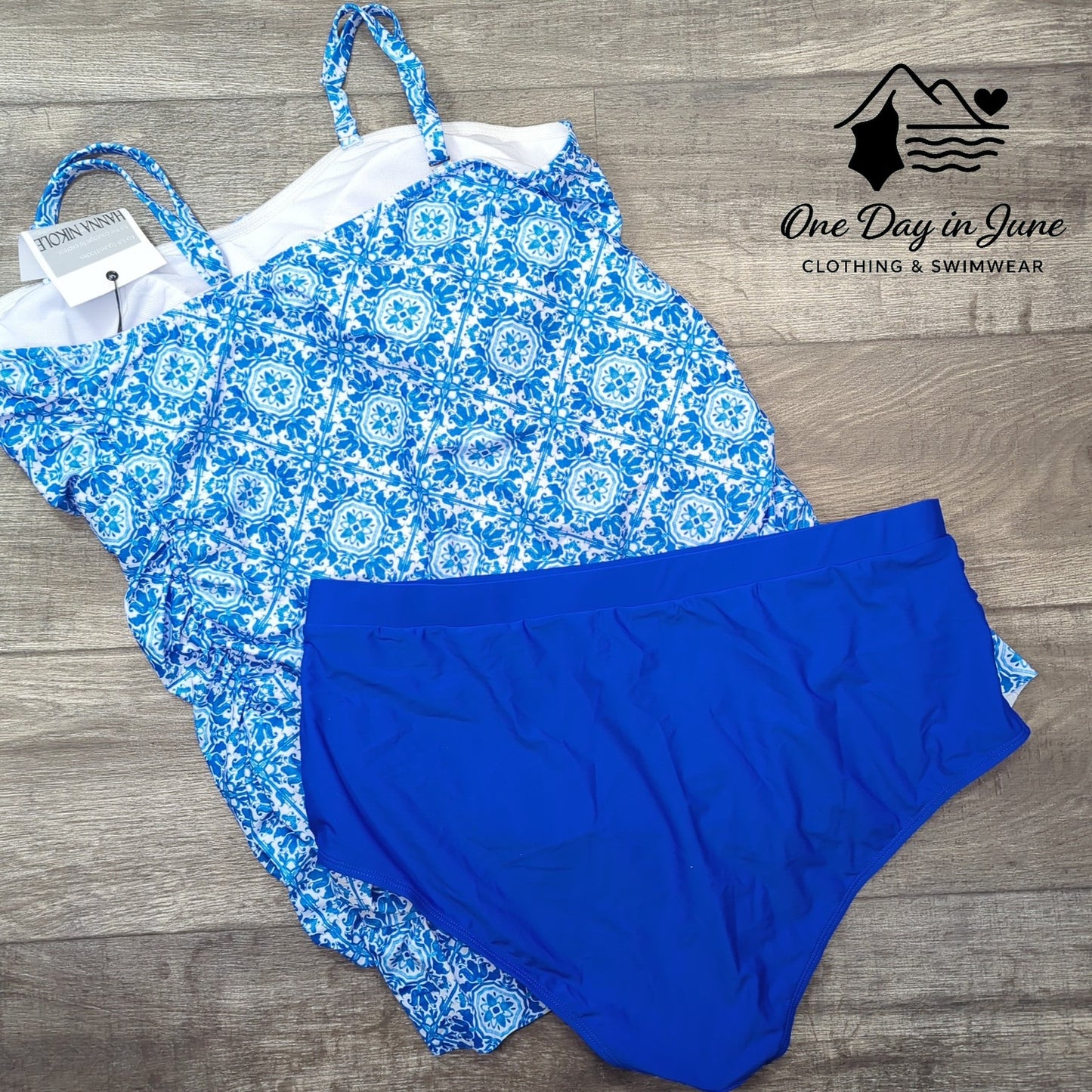 Hanna Nikole Plus Size Tankini Swimsuit Size 24W