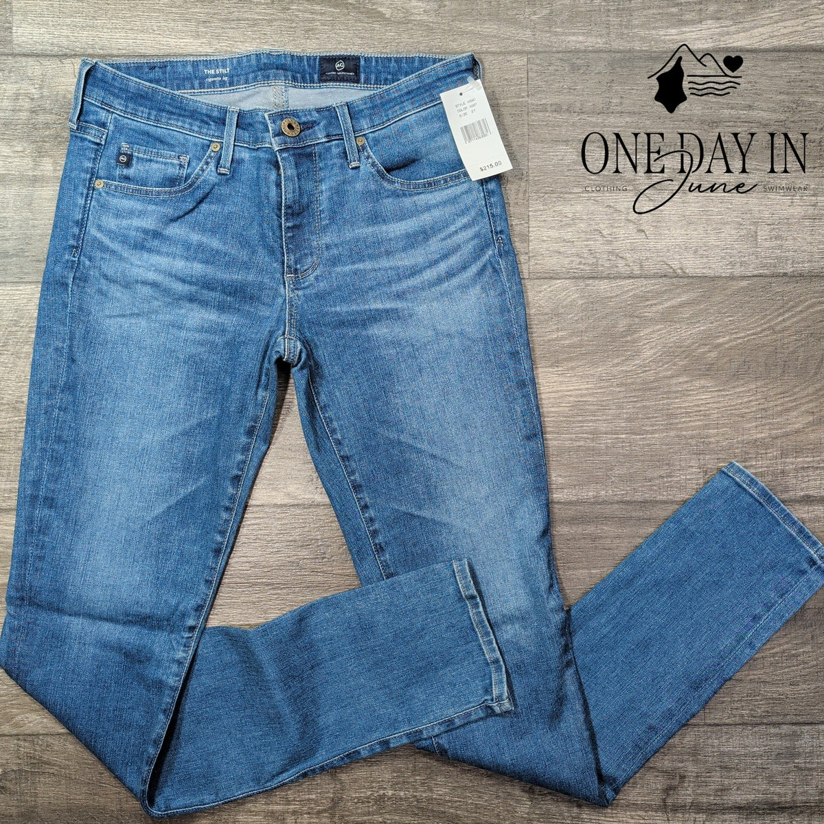 AG Adriano Goldschmied The Stilt Cigarette Leg Jeans Blue NWT $215 Size 4 (27)