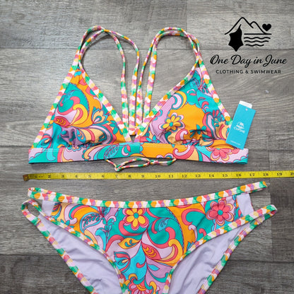 Cupshe Strappy Floral Bikini Swimsuit Size XL