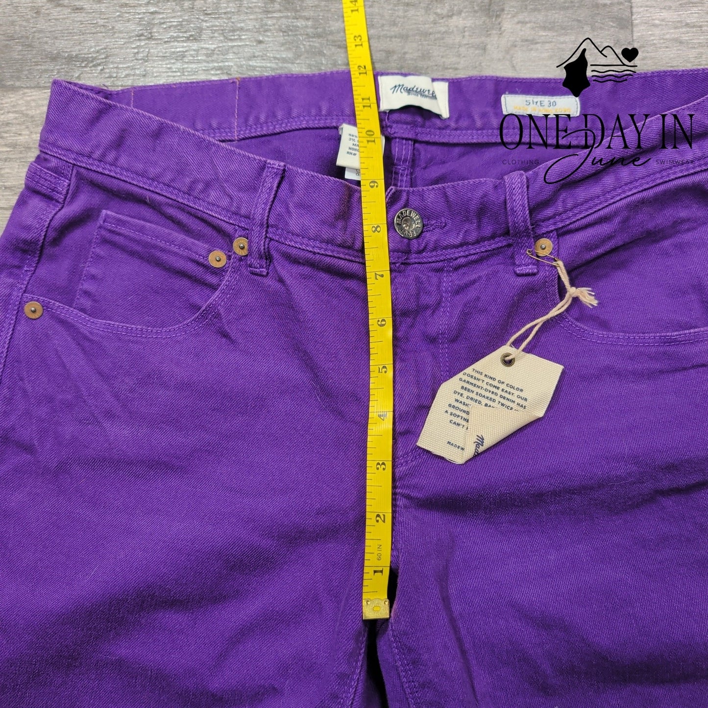 Madewell Skinny Ankle Zip Jeans Purple Stretch Denim NWT Size 10
