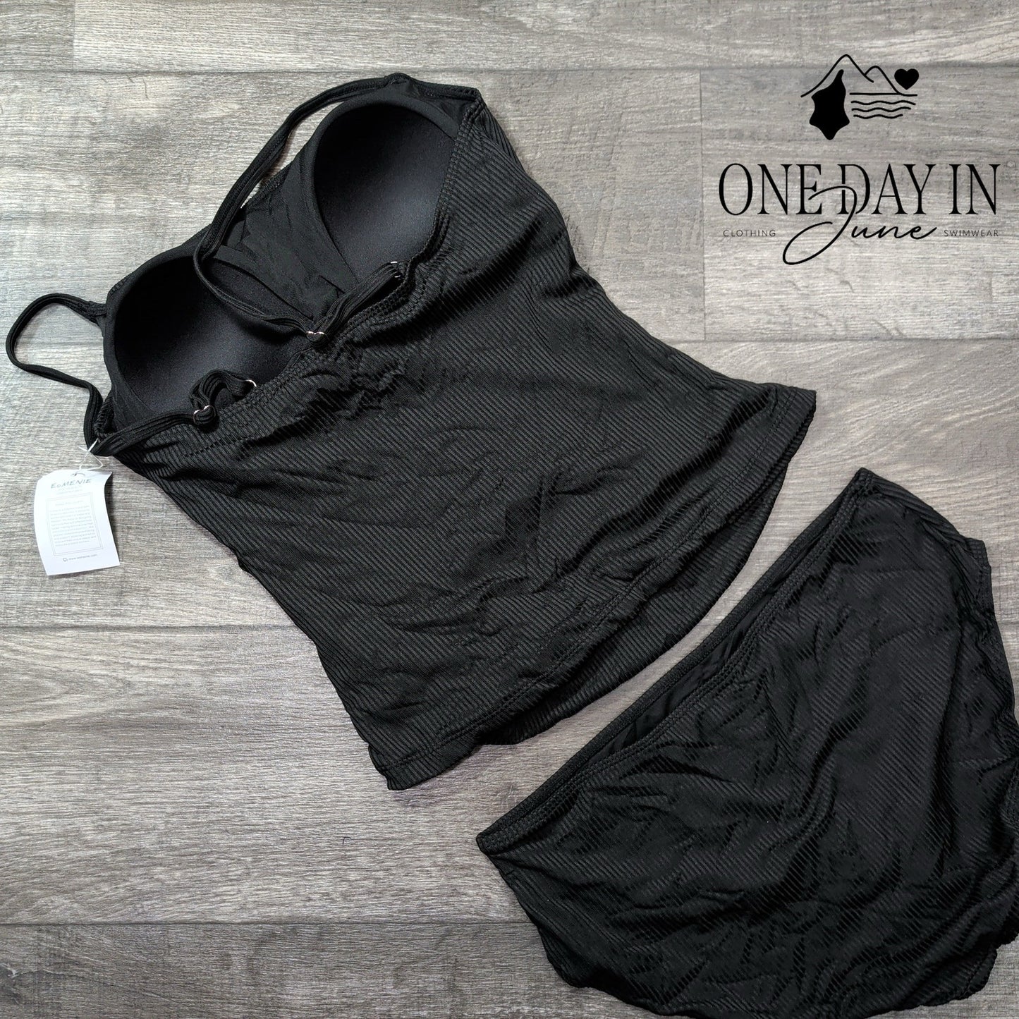 Eomenie Ribbed Tankini Swimsuit Size L