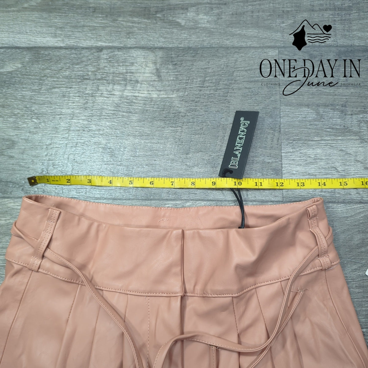 BlankNYC Faux Leather High Rise Pleated Tie Waist Pants Peach Pink NWT Size 6