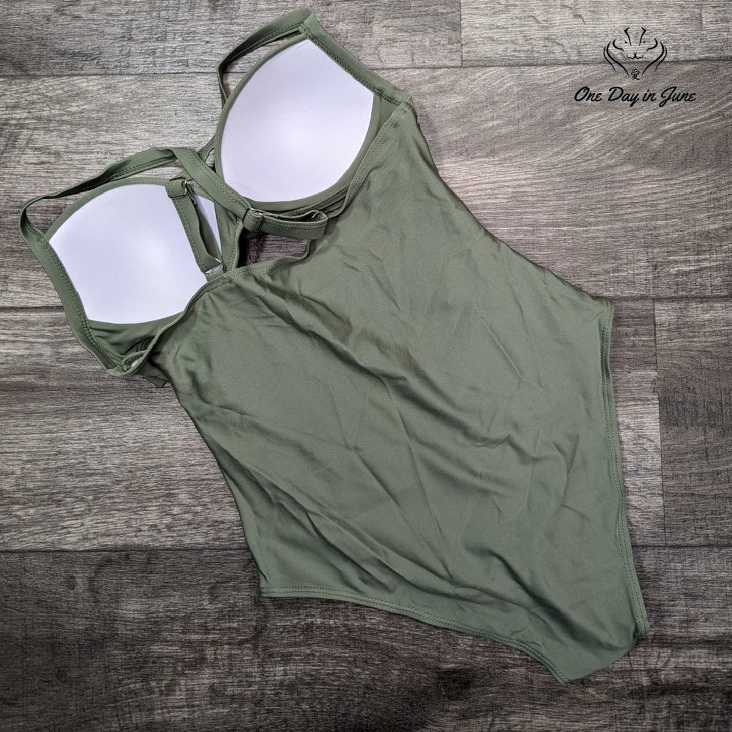 ODIJ Cross Front Cut Out Tummy Control One Piece Size M
