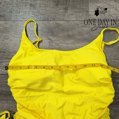 Viottiset Ruched Drawstring One Piece Swimsuit Size L
