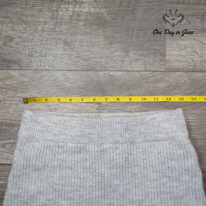 Gianni Bini Womens Ribbed Knit Pull On Mini Skirt Light Gray NWT Size S