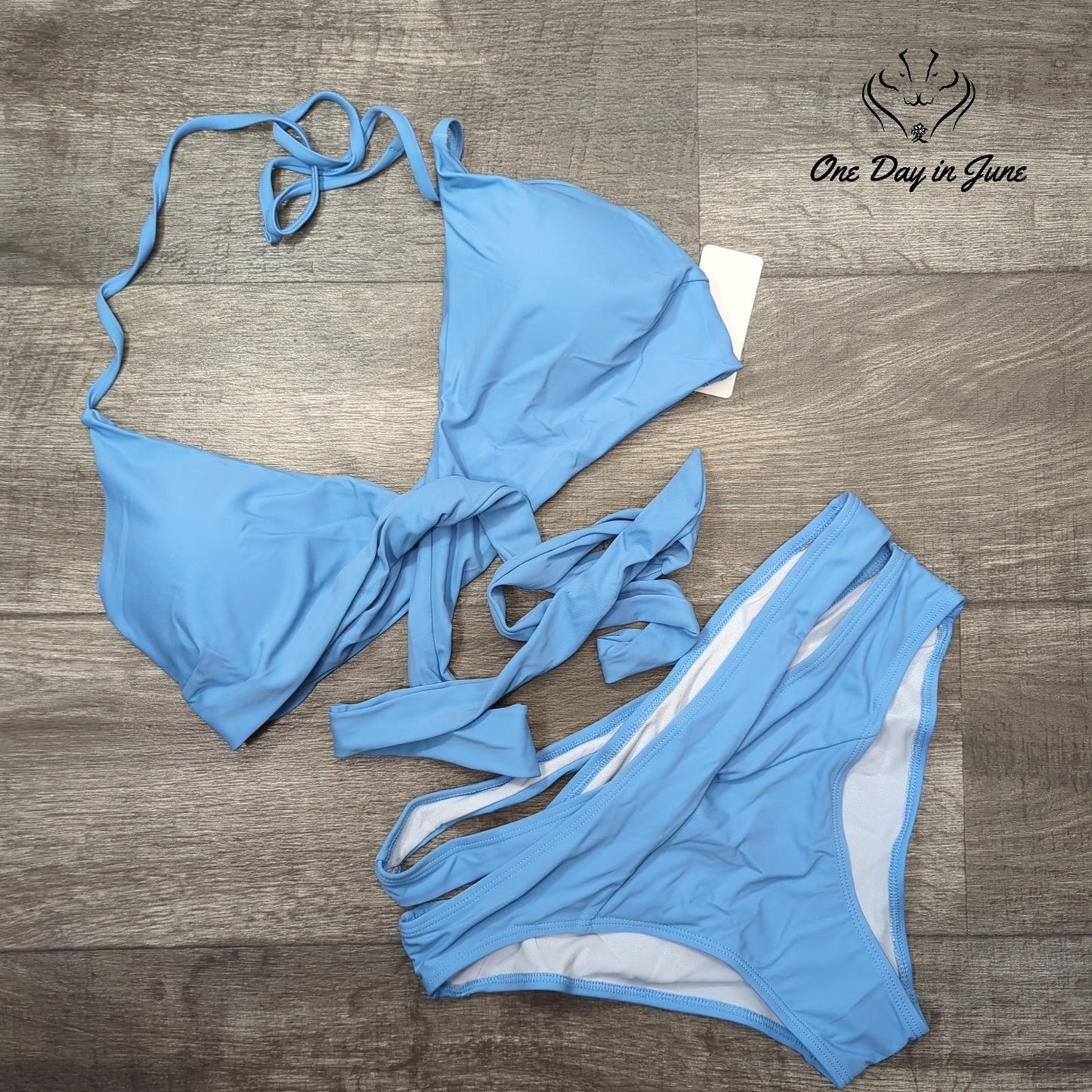 Holipick Strappy Halter Wrap Bikini Swimsuit Size L