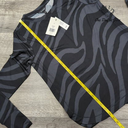 The Limited Athleisure Zebra Long Sleeve Tee Black Gray NWT Size S