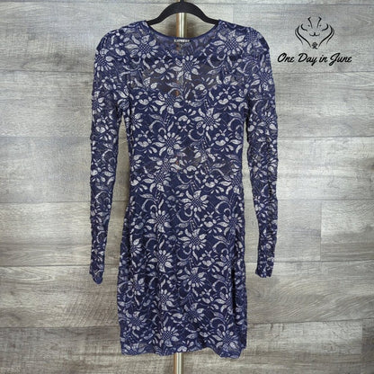 Express Long Sleeve Sheer Mini Dress Size S/P