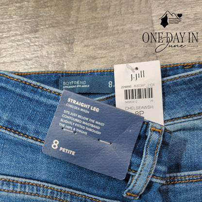 J. Jill Boyfriend Straight Leg Ankle Jeans Chelsea Wash NWT Size 8P