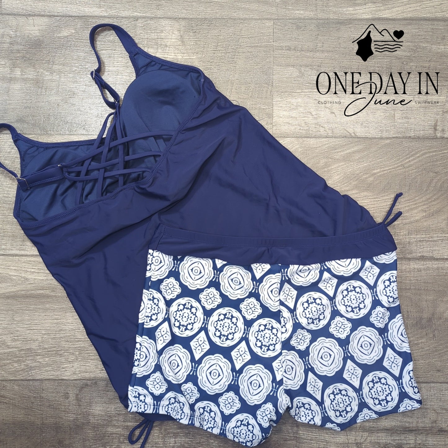 Tempt Me Cage Back Boyshort Tankini Swimsuit Size XL