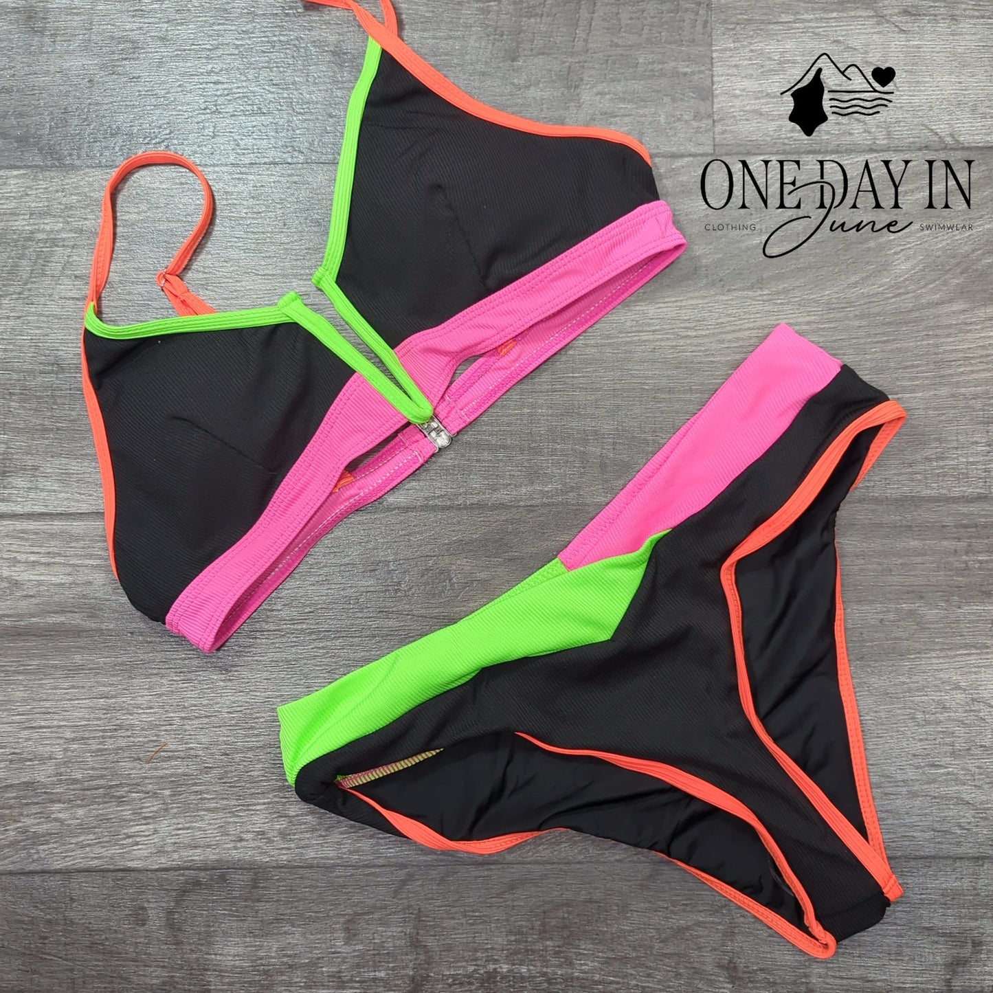 Hytensun V Wire Ribbed Bikini Swimsuit Size L