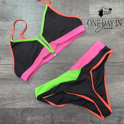 Hytensun V Wire Ribbed Bikini Swimsuit Size L