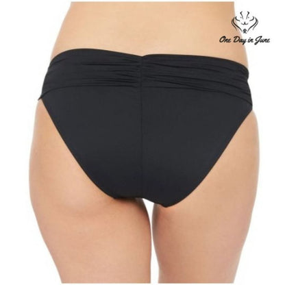 La Blanca Island Goddess Shirred Band Hipster Bikini Bottom Swimsuit Size 14