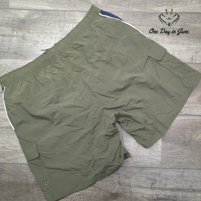 Nautica Colorblock Cargo Swim Trunks Olive Green Navy NWT $45 Size XXL