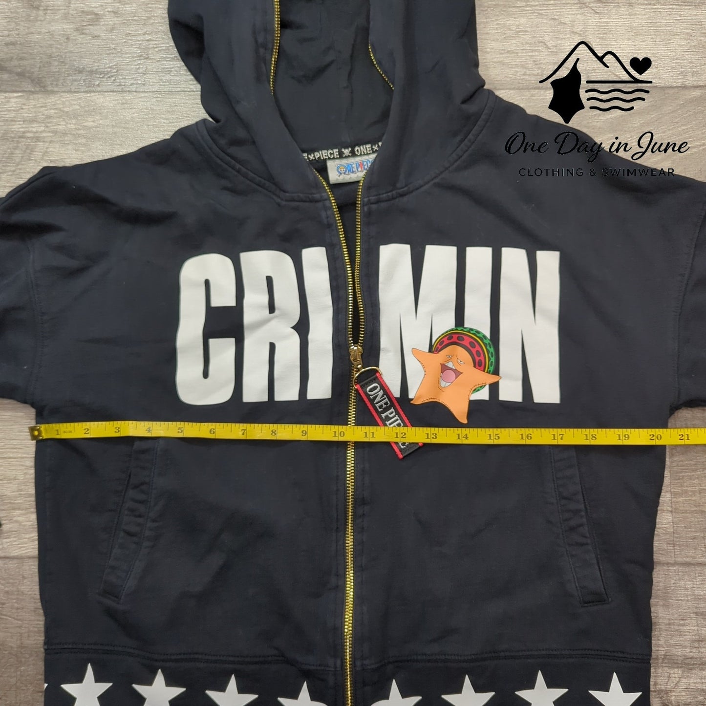One Piece Full Zip Crimin Hoodie Size L