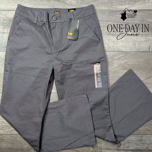 Lee Wrinkle Free Mid Rise Bootcut Dress Pants Gray NWT Size 8S